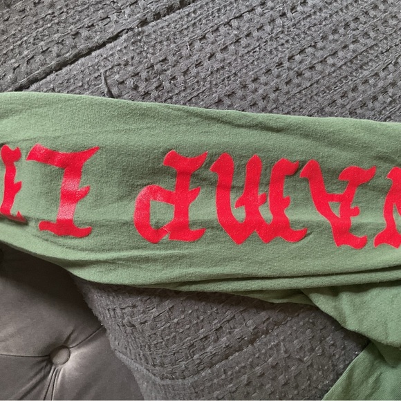 Vampire life Green Long Sleeve Shirt with Red Text - Picture 4 of 5